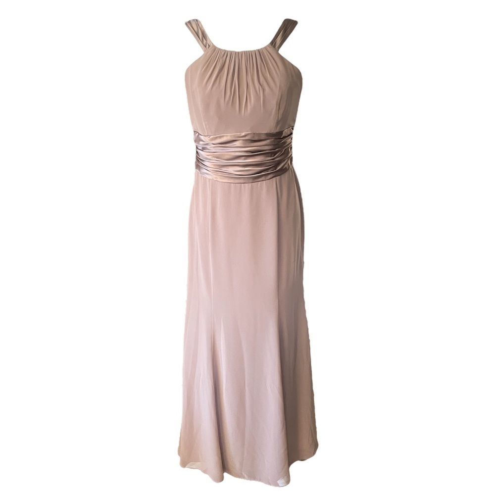 David’s Bridal chiffon and charmeuse dress